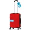 PROVITERA Trolley Cabina Rigido in ABS con Maniglia Telescopica, Valigia Leggera e Durevole per Viaggi, Bagaglio a Mano con 4 Ruote Easy Roll Piroettanti, Dimensioni 33.5 x 22 x 55 cm (Red)