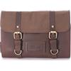 Ashwood - Beauty case da viaggio da uomo - Pelle e tela - Borsa da bagno media - Borsa da doccia sospesa - HAMMERSMITH 7010