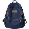 Generic 1 zaino in denim, zaino vintage in tela blu jeans, zaino per computer portatile per uomini e donne, zaino retrò per la scuola per viaggi, lavoro e studio blu scuro - Kong
