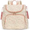 SDSFGX Zaino per cambio pannolini, motivo floreale, in cotone, trapuntato, per mamme e bambini, zaino da viaggio con cinghia per passeggino, S