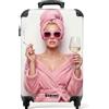 NoBoringSuitcases.com NoBoringSuitcases© Valigia Bagaglio A Mano Trolley Da Viaggio Valigie Carry | 55x35x20 cm - On Leggere Aereo 4 Ruote Cabina Luggage Donna - Vino - Gafas