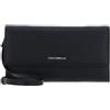 Coccinelle Pelle portafoglio borsa a tracolla Metallic Soft Mini Bag Wallet Grained Leather Noir nero