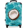 NoBoringSuitcases.com NoBoringSuitcases© Valigia Media Trolley Medio Viaggio Rigido Leggero 4 | 67x43x25 cm - Ruote Valigie Stiva Dimensioni M Leggera Bagaglio Suitcase Cocco - Bianco