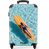 NoBoringSuitcases.com NoBoringSuitcases© Valigia Cabina Trolley Da Viaggio Bagaglio A Mano Aereo | 55x35x20 cm - Rigido Leggerissimo 4 Ruote Valigie Leggera Luggage Surf - Arancione - Acqua