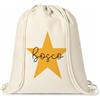 Gifters | Sacca Coulisse Personalizzata Stella | Borsa Bambino con Nome 34 x 42 cm | Sacco in Tessuto per Bambini | Sacca Asilo Personalizzata