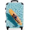 NoBoringSuitcases.com NoBoringSuitcases© Trolley Medio Rigido Valigia Media Da Viaggio Aereo | 67x43x25 cm - Leggera Ruote Valigie Stiva M Suitcase Luggage Trolly Light Surf - Arancione - Acqua