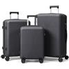 LEADZM Valigie Set 3 Pezzi, Set Valigie Rigide in PP (Grigio scuro) | 4x più resistente, Resiste fino a -35°C, Superficie anti-graffio, Luggage Suitcase Grande 23 kg