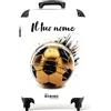 NoBoringSuitcases.com Valigia Trolley Personalizzabile per Bambini, 55x40x20 cm, 10 kg (Pallone da Calcio Dorato - Bianco)