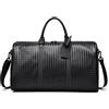 JIABAOZ Borsa Da Viaggio Unisex in Pelle PU Tessuta 50x28x23cm, Bagaglio A Mano Per Aereo, Borsa Weekend Leggera 800g Con Scomparto Asciutto-Bagnato Per Uomo E Donna (Nero)