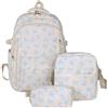 WMFASBAG Set di Zaini in Canvas con Stampa Fiocco per Studenti, Completo di Pranzo e Astuccio, Zaino Grande Capienza per Ragazze, Donne e Studentesse Universitarie,Perfetto per Uso Quotidiano Outdoor