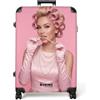 NoBoringSuitcases.com NoBoringSuitcases© Valigia Grande Trolley Da Stiva Viaggio Rigido Leggero 4 | 77x51.5x28 cm - Ruote Valigie Per Large XL Bagaglio Luggage Donna - Perle - Bigodini
