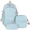 WMFASBAG Set di Zaini in Canvas con Stampa Fiocco per Studenti, Completo di Pranzo e Astuccio, Zaino Grande Capienza per Ragazze, Donne e Studentesse Universitarie,Perfetto per Uso Quotidiano Outdoor