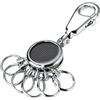 Troika BLACK VISION Portachiavi ad anello e catena, 9 cm, Multicolore (Schwarz Weiß)