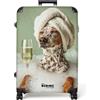 NoBoringSuitcases.com NoBoringSuitcases© Valigia Grande Rigida Trolley Da Stiva Viaggio Aereo | 77x51.5x28 cm - Ruote Valigie Leggere Valigetta XL Trolly Luggage Cane - Champagne - Asciugamano