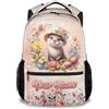 Generic Zaino personalizzato per bambini - Borsa da scuola personalizzata per cavalli per ragazze con nome 17 pollici borsa per libri per studenti della primaria media, Giallo, One Size