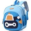 XNDZ Zaino per bambini dai 2 ai 4 anni, mini zaino prescolare con fibbia regolabile sul petto e striscia riflettente, borsa da viaggio leggera per bambini e bambine, Scavatore Azzurro, S, Casual