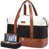LOVEVOOK Borsone Da Viaggio Donna, Grande 56L Per Parto Ospedale, Bagaglio a Mano 50x38x25, Duffel Bag Per Palestra e Piscina, Beige Marrone Nero