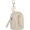 PATIKIL Mini Portachiavi Zainetto Per Donne Borsellino In Pelle PU Beige | Cosmetico Carino, Portamonete Creativo, Con Nappe, Per Trucco Carta Chiave
