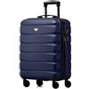 Flight Knight Valigie Rigide in ABS Leggere a 4 Ruote - Bagaglio a mano approvato per oltre 60 compagnie aeree tra cui easyJet, Jet2 e dimensioni massime per Ryanair (Priorita) 55x40x20cm