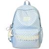 Generico Zaino a pois, zaino con pizzo e pendente con ciondolo | Borsa da scuola a pois, zaino donna in nylon estetico per laptop, viaggio quotidiano grande capacità, zaino casual leggero