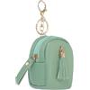 PATIKIL Mini Portachiavi Zainetto Per Donne Borsellino Portamonete Verde | In Pelle PU, Carino, Con Nappa, Per Trucco Carta Chiave