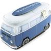 BRISA VW Collection - T2 Bus Pulmino Beauty Case da Viaggio | Volkswagen Trousse Porta Cosmetici, Neoprene Idrorepellente, Gancio, 4 Tasche a Rete, Blu Piccolo