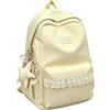 Generico Zaino a pois, zaino con pizzo e pendente con ciondolo | Borsa da scuola a pois, zaino donna in nylon estetico per laptop, viaggio quotidiano grande capacità, zaino casual leggero