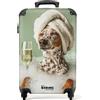 NoBoringSuitcases.com NoBoringSuitcases© Valigia Cabina Trolley Da Viaggio Bagaglio A Mano Aereo | 55x35x20 cm - Rigido Leggerissimo 4 Ruote Valigie Leggera Luggage Cane - Champagne - Asciugamano