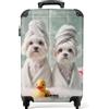 NoBoringSuitcases.com NoBoringSuitcases© Valigia Bagaglio A Mano Trolley Cabina Da Viaggio Rigido | 55x35x20 cm - Leggero Aereo 4 Ruote Luggage Carry On Cagnolini - Vasca - Anatre