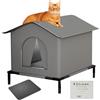 Generic Rifugio Per Gatti Da Esterno | Rifugio Esterno Impermeabile con Tappetino e Porte,Cuccia Isolata Calda per Inverno perdimensioni 36 x 36 x 36 cm, Giardino Cortile Patio