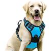 Generic Imbracatura per cani anti-tiro regolabile con cinghie riflettenti, pettorina morbida e imbottita per cani di taglia media e grande, blu (S, blu)