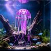 Generic 1 medusa artificiale auto-luminosa, ornamento per acquario, design galleggiante realistico che si illumina al buio per acquari e feste a casa, viola