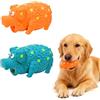CHARMNAIL Gioco da Masticare per Cani in Gomma Naturale, 2 Pezzi Giochini Squeak a Forma di Maiale con Funzione Pulizia Denti, Resistente per Cani di Media e Grossa Taglia, 17cm Blu e Arancione