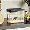 Generic Mini acquario Betta da tavolo, 1,7 galloni trasparente con coperchio, serbatoio acquatico leggero e portatile, piccolo habitat di allevamento, ornamento decorativo moderno per casa ufficio scrivania