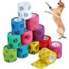 RMIVEGLIA 12 Pezzi Benda Elastica autoadesiva, Bende Elastiche per bendaggi, Benda Elastica coesiva per Cani, Cavalli e Altri Animali - Perfetta per Proteggere articolazioni, Caviglie e Polsi, 5 cm x 4,5 m