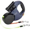 Ejoyous Doppio Guinzaglio Retrattile per Cani, Guinzaglio Flessibile Retrattile per Cani da Guinzaglio Doppio con Luce a LED per Due Cani Guinzaglio per Cani Riflettente (Grigio