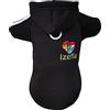 Izefia Felpa con Cappuccio per Cani - Abbigliamento in Pile Maglione Invernale in Cotone Caldo per Cani di Piccola Taglia - Nero L