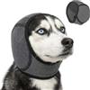 Generic Fascia per orecchie per cani, regolabile, morbida, per cani con vestibilità comoda, paraorecchie per cani (grigio-M)