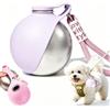 Occzin Borraccia per cani in acciaio inox, a prova di perdite, 285 ml, ciotola in silicone, per cuccioli e gatti, per escursioni, passeggiate, campeggio (rosa)