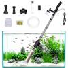 AQQA Aspirapolvere per acquario, cambio dell'acqua 6 in 1 | Barriera anti-intasamento regolabile per acquario, per cambio acqua, lavaggio a sabbia, circolazione