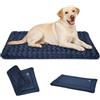 EMPSIGN Materassino Reversibile per Cani Lavabile in Lavatrice,107x71x2,8cm | blu marino, lettino animali invernale estivo, leggero compressibile, per gatti e cuccioli, ideale per casa, auto e gabbia