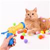 Generic Palla giocattolo per gatti con 1 lanciatore in plastica e 30 palline di pompon sfocate