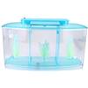 Tbest Serbatoio Acquario LED in Acrilico con Tre Divisioni per Allevamento e Isolamento di Piccoli Pesci (blu)