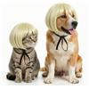 Generic Divertente parrucca regolabile per cani e gatti, 15,2 cm, realistica, 3D, tagliabile, con fascia elastica, taglio di capelli fai da te per Halloween, Natale e cosplay, adatta per animali di piccola e