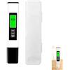 Jhaqto TDS Meter EC Temperatura 3 in 1 Tester per Acqua Potabile Digitale con Display LCD Grande Formato Monitor di Qualità Accurata Acqua 0-9999ppm per Acquario Idroponica Piscina Giardino e Uso Domestico