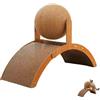Generico Palla tiragraffi per gatti su supporto, tiragraffi in legno massello con design ad arco, con palla in sisal rotante a 360°, per il gioco, il riposo e il soggiorno con finestra (S)