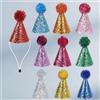 Generic Confezione da 3 cappelli di compleanno per gatti multicolori, mini cappelli da festa, graziosi cappelli per gatti con pompon e paillettes, cappelli per feste per cani, fasce regolabili, cappelli di
