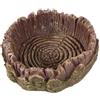 Generic Piatto per l'alimentazione degli animali domestici, rettile, piscina artificiale, ornamento multifunzionale per acqua potabile, tartaruga, cibo e acqua (S,marrone)