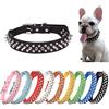 YOUALSO Collare per cani con borchie a fungo, con rivetti anti-morso, in pelle PU protettiva, collari per cuccioli per cani di taglia XXS, XS, piccola, media, grande, maschi cani, gatti maschi, capre, nero
