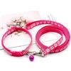 Generic Gilet da passeggio per animali domestici, in poliestere, accessori per animali domestici, colorato, con grazioso motivo a zampe, set con pettorina e guinzaglio (rosa rosso)